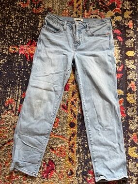 Madewell Mid Rise Stovepipe Light Blue Straight-Leg Women's Jeans